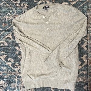 Bonobos mens Henley grey sweater, size medium, slim fit